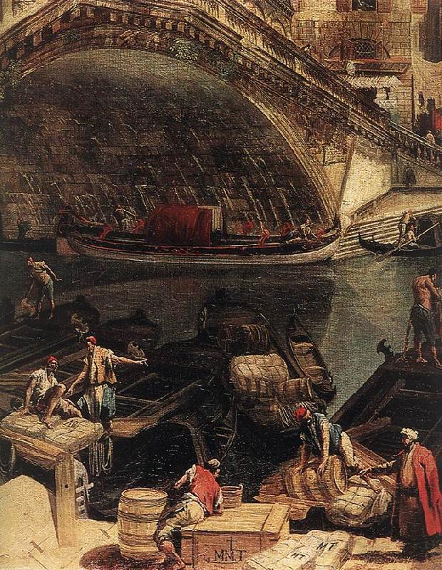 MARIESCHI, Michele The Rialto Bridge in Venice (detail) ag Spain oil painting art
